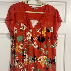 Stitch Fix Danielle Rainn Women's Floral Red Top